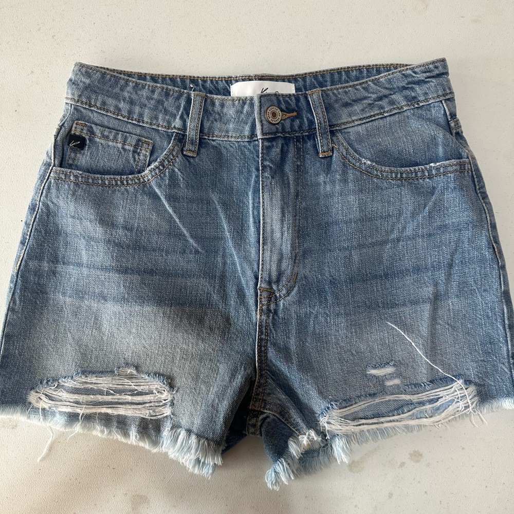 KanCan Light Blue Distressed Jean Shorts